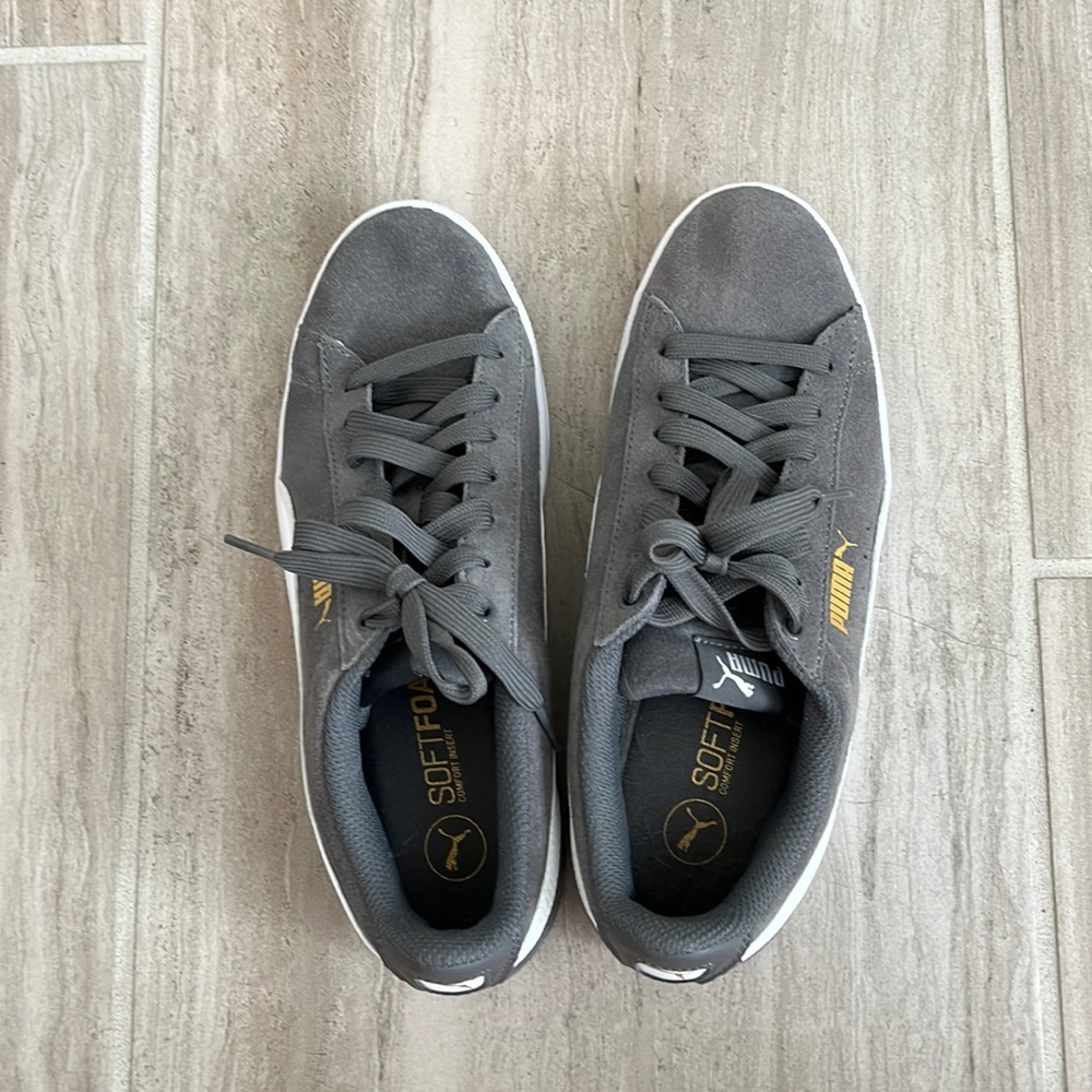 Puma Gray Suede Lace up Sneakers size 7